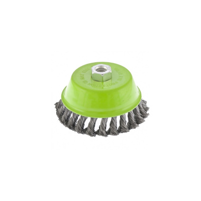 Щетка для УШМ, 125 мм, М14, Чашка, крученая проволока 0,5 мм// Сибртех