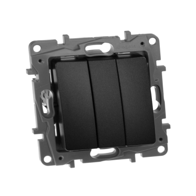 Выключатель трехклавишный антрацит 10АХ