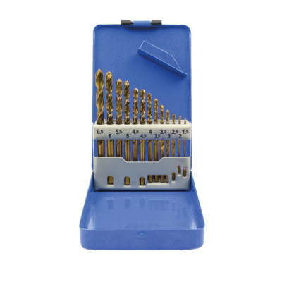 Набор сверл по металлу HSS шлиф.,титан,135°, (1-13мм через 0,5мм) 19шт. 35745Мф