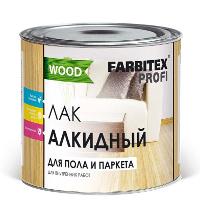 Лак алкидный для пола и паркета 0,9кг  WOOD FARBITEX ПРОФИ