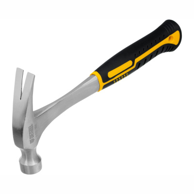 Молоток-гвоздодер 350 г, цельнометаллический, двухкомпонентная  рукоятка // Denzel