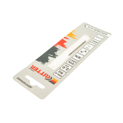 Сверло Ritter EС по металлудвухстороннее 2,0мм (HSS-G M2 Gold&Black) DIN1897RN(1шт в блист.)