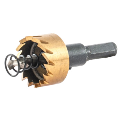 Коронка по металлу HSS, 25 мм, нитридтитановое покрытие //Denzel