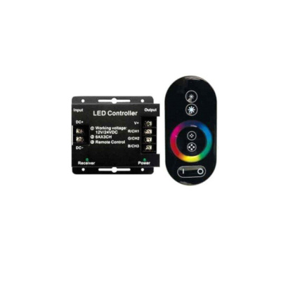 Контроллер  Ecola  12V 216W(24V 432W) 18A RGB с кольцевым сенсорным черным радиопультом RFC18AESB