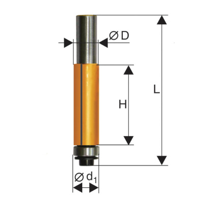 Фреза кромочная прямая ф12,7х13мм хв 8мм