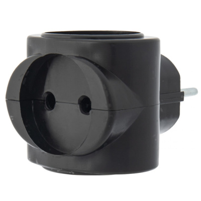 Тройник электрический биметалл 220 В 6 А черный REXANT