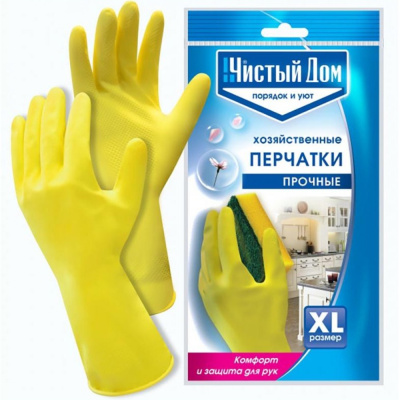 Перчатки латексные прочные XL (52гр пара) 06-895 Чистый дом