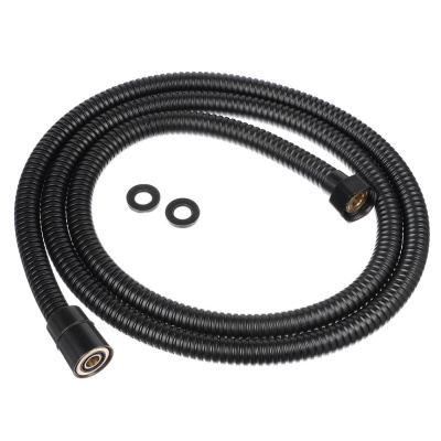 Шланг для душа, 150см, 1/2"(Имп)-1/2"(Имп), сталь, латунь, EPDM, антитвист, черный RAIN 