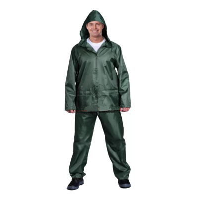 Костюм нейлоновый с ПВХ влагозащитный, зеленый, 1/20 (XL)
