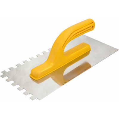 Гладилка зубчатая 280х130 мм, зуб 10х10 мм, пласт. ручка, InWork