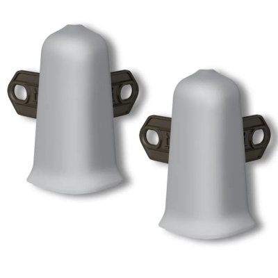 Угол для плинтуса 55мм "Деконика" Светло-серый/ 002 наружний (комплект)