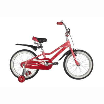 Велосипед NOVATRACK 18" NOVARA алюм., коралловый, пер.руч., зад.нож. тормоз, короткие крылья, полная
