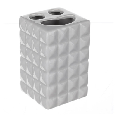 Стакан для зубных щеток и пасты "Грани будущего" керамика, серый