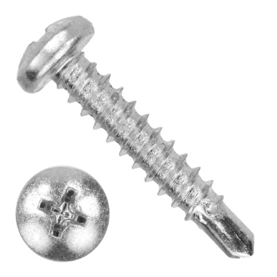 Саморез с полукруглой головкой с буром 4,2x19 A2 DIN 7504M 