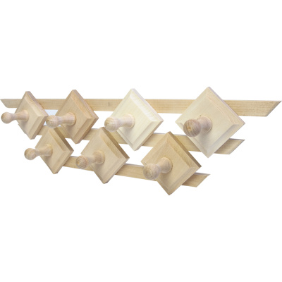 Вешалка "Трапеция", 7 крючков, 57х24х7 см, липа "Банные штучки" в кор./4