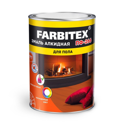 Эмаль ПФ-266 алкидная для пола желто-коричневый (0,8кг) FARBITEX