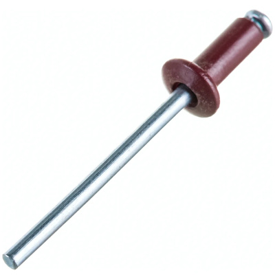 Заклепка вытяжная, алюминий/сталь 4,8х10 RAL 3005 (красное вино)