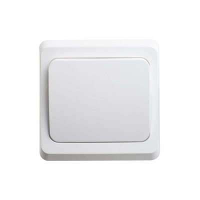 Выключатель одноклавишный белый наружный Олимп 