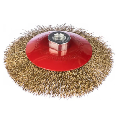 Корщетка "Колесо" 125 мм, волнистая, с наклоном, гайка М14