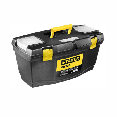 Ящик для инструментов STAYER  VEGA-19, 490 х 250 х 250 мм, (19"), пластиковый (38105-18)