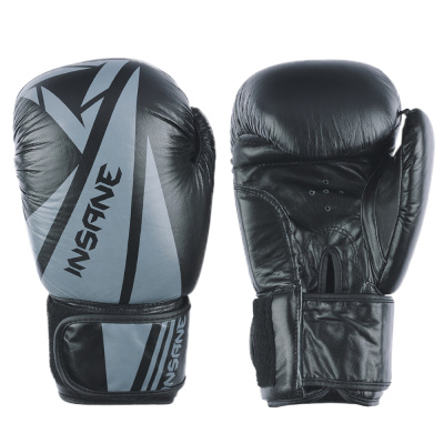 Перчатки боксерские INSANE ARES IN22-BG300, кожа, черный, 12 oz