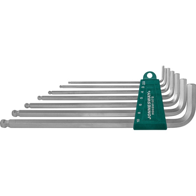 Комплект угловых шестигранников EXTRA LONG с шаром 2,5-10мм, 7 предметов S2 материал