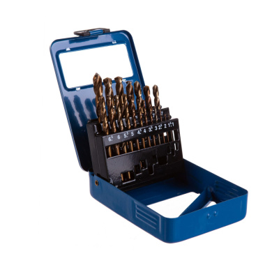 Набор сверл по металлу, сталь Р6М5К5, класс А, мет.бокс ЗУБР КОБАЛЬТ 19шт(1-10мм), 