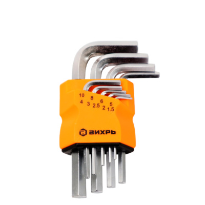 Набор ключей имбусовых HEX,9 шт,1.5-10 мм Вихрь 73/6/5/11
