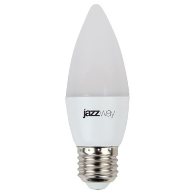 Лампа светодиодная PLED-ECO 5Вт C37 свеча 3000К тепл. бел. E27 400лм 230В 50Гц JazzWay 285