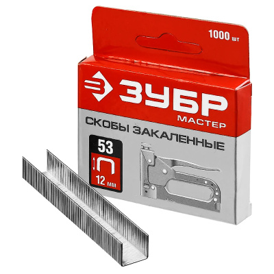 Скобы для степлера (31625-12) ЗУБР тип 53 (A/10/JT21)  12 мм, 1000 шт, калибр 23GA