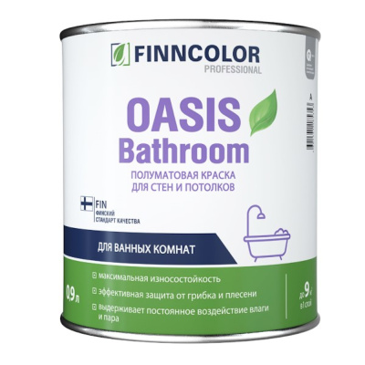 КРАСКА "OASIS BATHROOM"  БАЗА С   0,9 Л (1/6) ДЛЯ ВЛАЖН. ПОМЕЩЕНИЙ "ТИККУРИЛА"