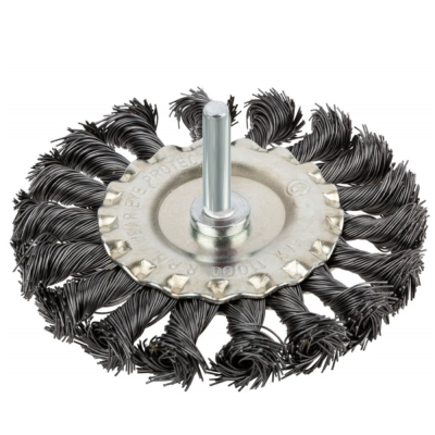 Корщетка дисковая прямая, со шпилькой, витая проволока 100 мм