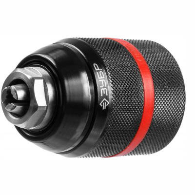 Патрон ударный цельнометаллический быстрозажимной ЗУБР "ПРОФИ" 13 мм, посадочная резьба 1/2", с фикс