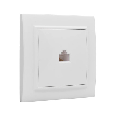 Розетка RJ-45 1-местная СП белая Basic