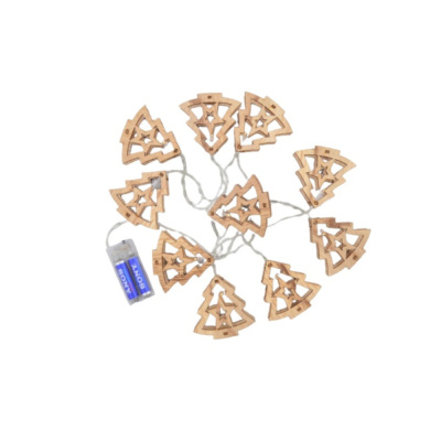 Гирлянда NGF-D008-10WW-2AA-деревянные ёлочки