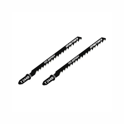 Пилки для лобзика по дереву, ДСП ПРАКТИКА тип T244D 100 х 75 мм, грубый рез, HCS (2шт.)