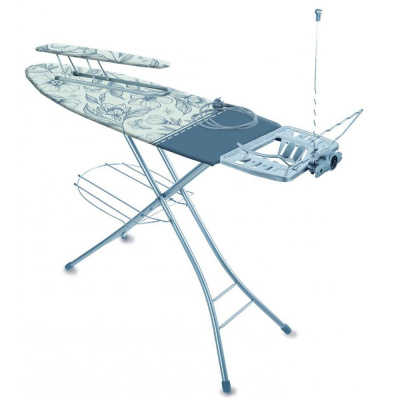 ДОСКА ГЛАДИЛЬНАЯ "ЭЛЬЗА ДЕ ЛЮКС" ЭЛТ/1 (С СЕРЫМИ ЦВЕТАМИ) 122 Х 40 СМ (1/3)  МЕТАЛЛ ТЕФЛОН "НИКА"