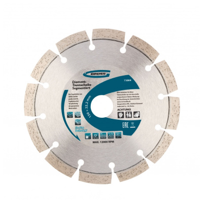 Диск алмазный ф150х22,2мм, лазерная приварка сегментов, сухое резание//GROSS