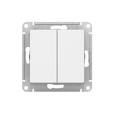 Выключатель двухклавишный ATLASDESIGN схема 5 10АХ механизм белый