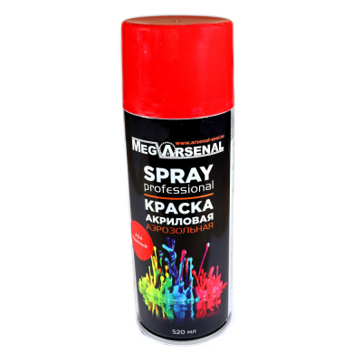 Краска акриловая аэрозольная MegArsenal красный A04 520мл               