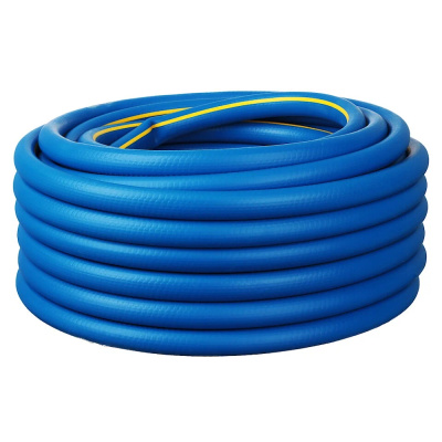Шланг поливочный армированный ТРЕ 1/2"х25м, синий с желтой полосой