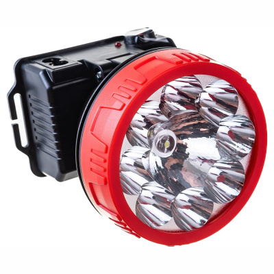 Фонарь светодиодный NPT-H21-ACCU налобный 9LED 1Вт 2 режима Li-ion 0,9Ач