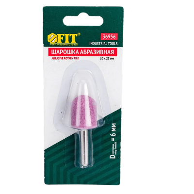 Шарошка абразивная по металлу, цилиндр с закруглением 20х25мм ФИТ