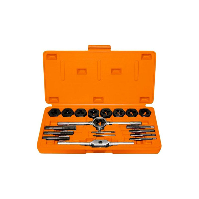 Метчики + плашки (М3-М12) + плашкодержатель + метчикодержатель + резьбомер + отвертка 20шт. в кейсе