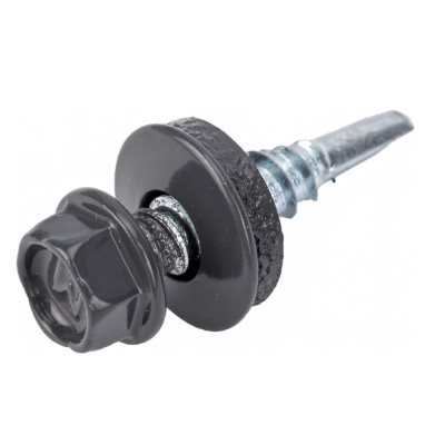 Саморез кровельный Daxmer 5,5х25 RAL 7024 сверло №3 (250 шт)