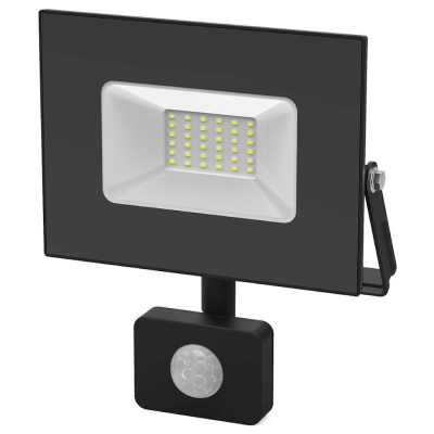 Прожектор светодиодный ДО 50 Вт 6500К 3450 лм 175-265В IP65 210х174х40мм Алюминий с датчиком движени