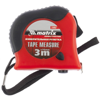 Рулетка Matrix Master Black, Double fixation 3мх16мм карманная обрезин. корпус с двойн. плавн. фикс.