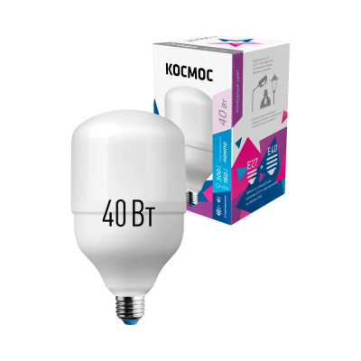 Лампа светодиодная LED 40Вт 220В Е27 D100х168 6500К дневной 3800 лм