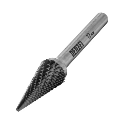Борфреза по металлу твердосплавная, коническая, тип-M, 12 мм// Denzel