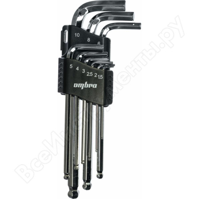 Комплект угловых шестигранников 1,5-10 мм. 9 предм.